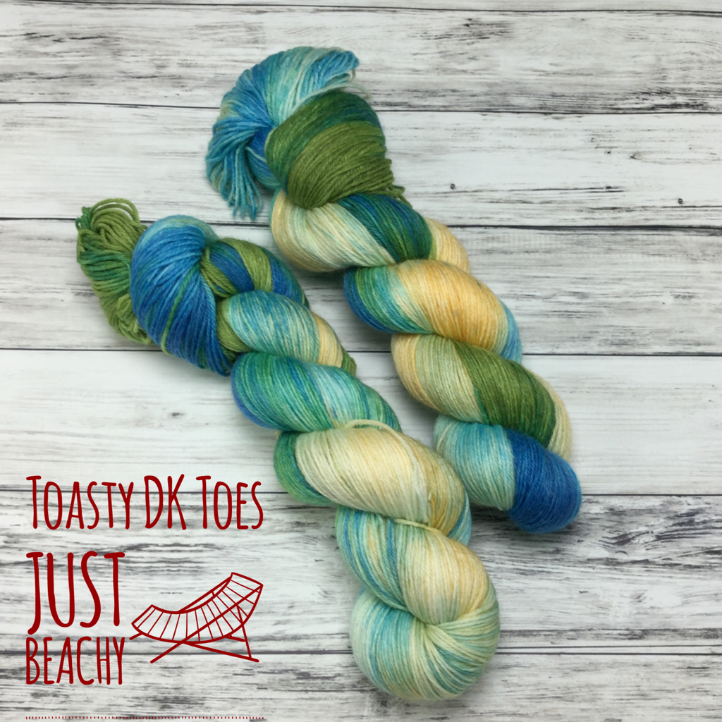 Just Beachy indie dyed wool yarn for knitting and crochet. 